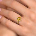 thumbnail image 4 of Gem Stone King 14K Two Tone Gold Yellow Citrine Solitaire Engagement Ring for Women | 2.80 Cttw | Round 9MM | Gemstone November Birthstone | Size 8, 4 of 6