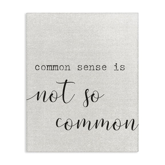 Stupell Industries Shabby Chic Common Sense Not So Common Typography Canvas Art, 16 x 20, by Lil' Rue