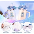 thumbnail image 4 of Cup Accessories Set for Stanley 30OZ & 40OZ Tumbler with Handle, Letter Charms, Bow & Diamond Straw Covers, Glitter Silicone Boot, Personalized Sticker for Stanley Cup Accessories, 4 of 10