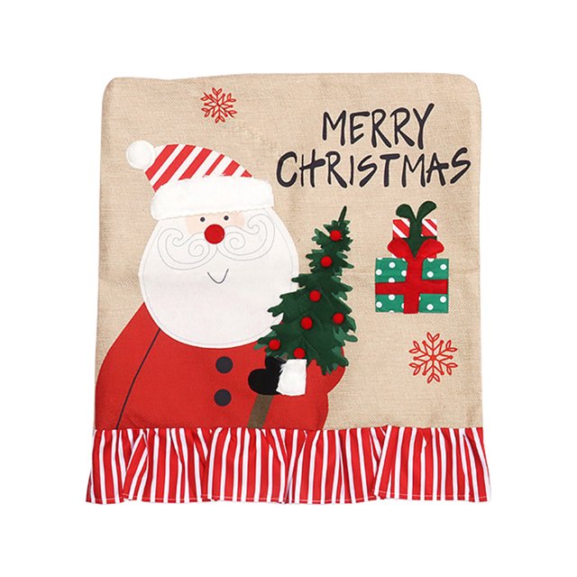 Kuymtek Funda Trasera para Silla Navideña Antideslizante para Sillas Navideñas (Papá Noel)