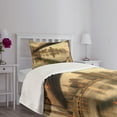 thumbnail image 3 of Ambesonne United States Quilted Bedspread Set 2 Pcs, Queenboro Bridge, Twin Size, Tan Eggshell, 3 of 5