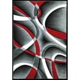 thumbnail image 2 of Premium Hand Carved Abstract Modern Rug Contemporary Colorful Thick Carpet Design 2305 (6'6"x9'2",Red), 2 of 7