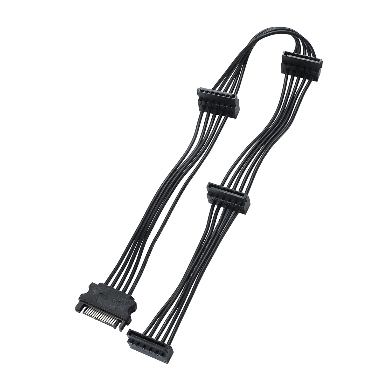 HRTGFD-SATA Power Splitter Cable, 15 Pin to 4 SATA Power Splitter - 45cm/18in for HDD/SSD/Optical Drives