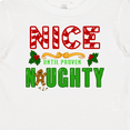 thumbnail image 4 of Inktastic Nice Until Proven Naughty with Holly and Gingerbread Man Boys or Girls Baby T-Shirt, 4 of 5
