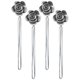 thumbnail image 1 of Juego de 4 ganchos para sujetar cortinas con diseño de flores, pinzas decorativas para cortinas y ventanas. Negro, 1 of 9