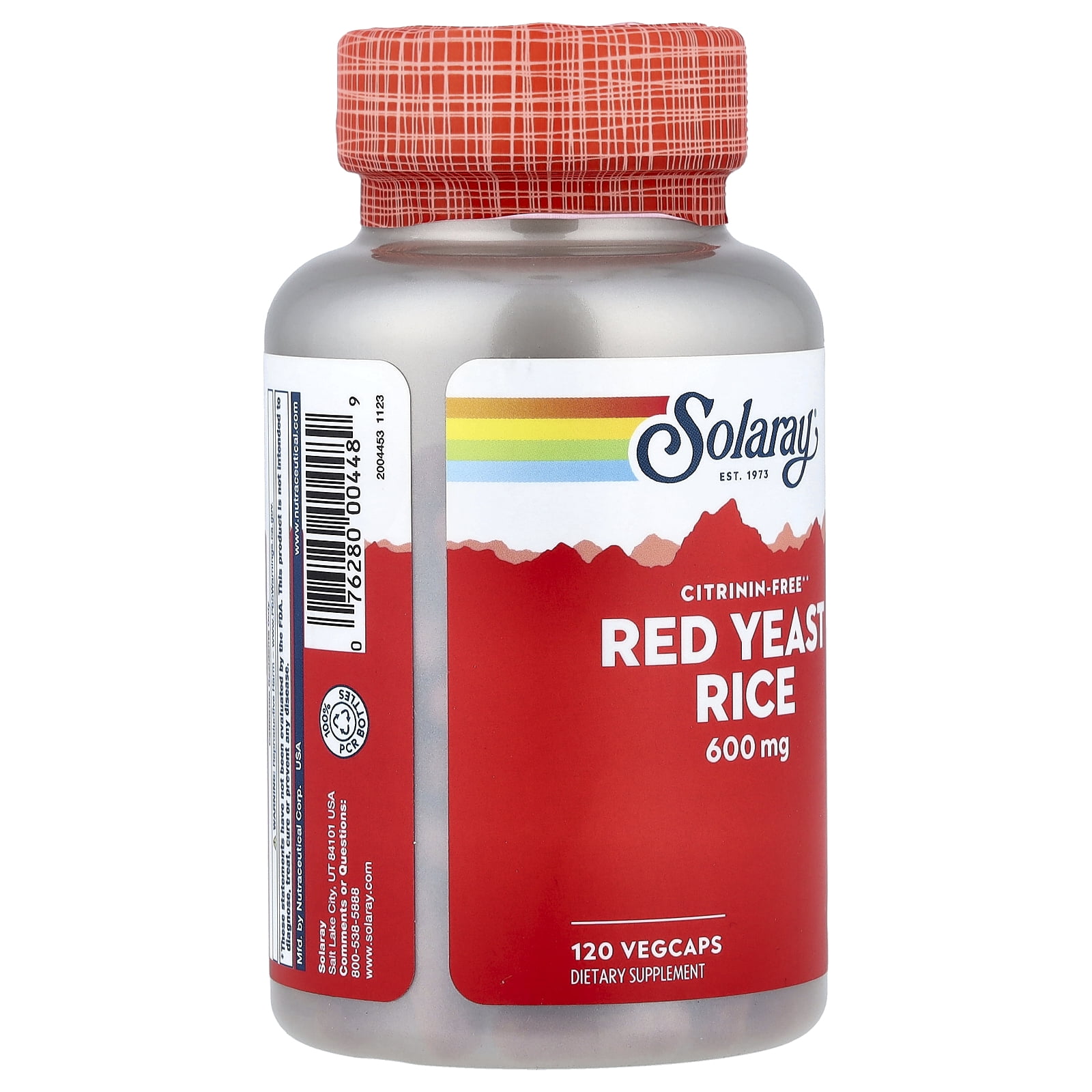 Solaray Red Yeast Rice, Healthy Heart & Cardiovascular Support, Non-Irradiated & Citrinin-Free, 120 Serv, 120 VegCaps