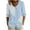 Light Blue, variant on Womens Striped Peter Pan Collar Blouse 3/4 Sleeve Button Front Mixed Stripe Relaxed Fit Casual Spring Summer Lightweight Breathable Woven Top