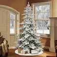 thumbnail image 3 of Pre-Lit 7.5' Flocked Utah Fir Artificial Christmas Tree with 500 Lights, Green, 3 of 6