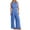 Light Blue, variant on Amvlyk Linen Sets for Women 2 Piece Sets Summer Sleeveless Tops and Wide Leg Pants Tracksuit Sets Casual Jogger Workout Outfits Fashion Two Piece Sets for Vacation Running Travel Outfits