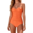 thumbnail image 2 of FcBaudy One Piece Swimsuit Women,Bikini Sets for Women Women Solid Color Backless Strap Bikini Swimsuit Bikini Color Blocking Off-Shoulder Set Women polyester Swimsuit, 2 of 7