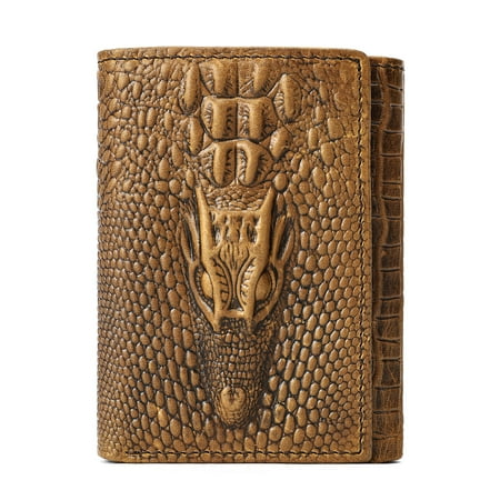 TAZAG genuine leather men s wallet retro crocodile embossed wallet cowhide leather wallet