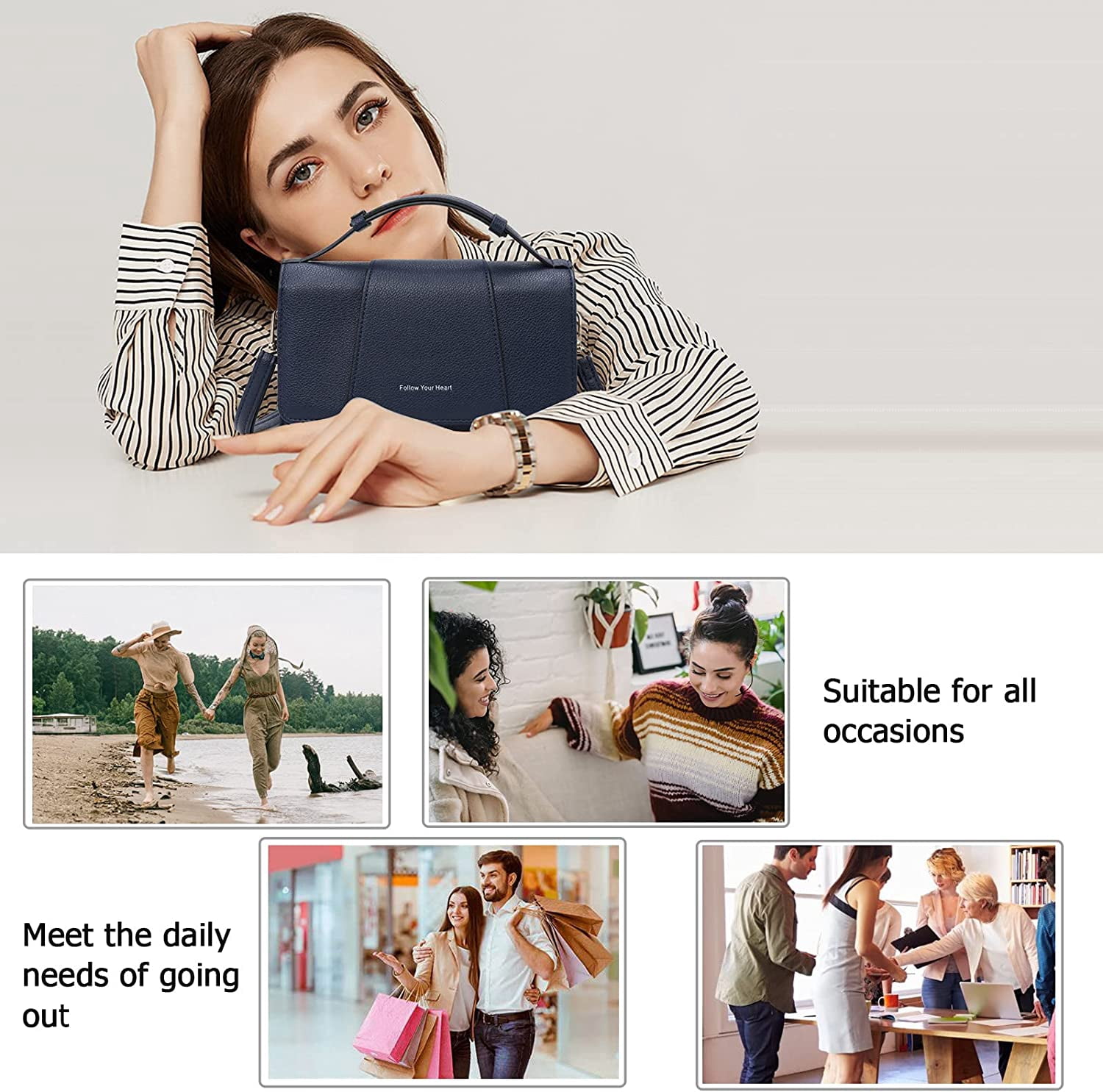 Small Crossbody Handbag for Women, Lightweight Shoulder Messenger Bag Clutch Purse Top Handle Phone Bag