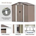 thumbnail image 5 of 6ft x 4ft Outdoor Storage Shed, SESSLIFE Galvanized Metal Outdoor Garden Shed for Garden Backyard Patio Lawn, Coffee, TE2767, 5 of 10