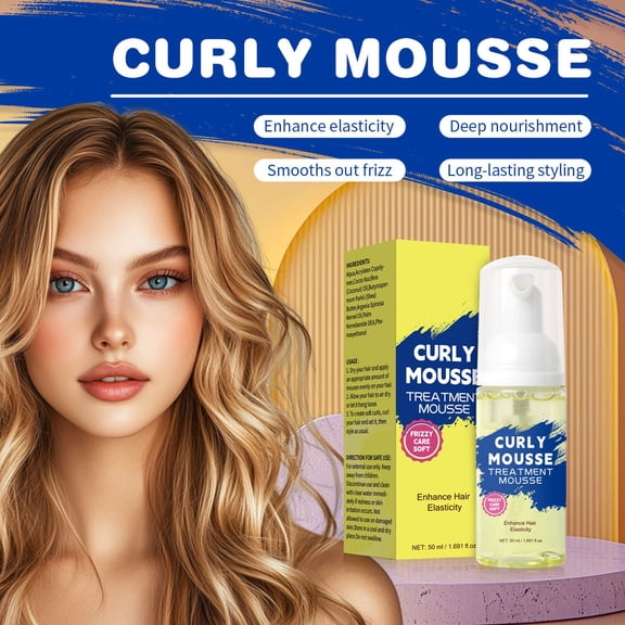 Perm Conditioning Styling Mousse - Light Volume, Frizz Control, Curl Definition, Repair Damaged Hair, Smooth & Shiny Curls, Long-Lasting Hold, Hydrating Mousse, for All Hair Types, Soft Curls