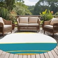 thumbnail image 4 of Modern Teal Gold Round Area Rug 8Ft Washable Large Circle Rugs for Living Room Dorm, Minimalist Geometric Yellow Striped Non-Slip Carpet Floor Mats Indoor Outdoor Carpet Runner Aesthetic Home Decor, 4 of 8