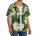 thumbnail image 2 of KLL Tropical Floral Jungle Print Men's Shirt Short Sleeve Button Down Summer Cuba Beach Shirts- XX-Large, 2 of 5