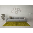 thumbnail image 3 of Ahgly Company Machine Washable Indoor Square Oriental Yellow Industrial Area Rugs, 6' Square, 3 of 4