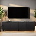 thumbnail image 2 of TOPCOMFY TV Stand for 50-60" TV, Media Console , Modern Fluted TV Cabinet with 4 Cylindrical Stripe Doors - Black, 2 of 6