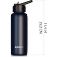 thumbnail image 6 of BluePeak Double Wall Insulated Stainless Steel Water Bottle With Straw - 40 Oz Wide Mouth Flask Thermos With Handle & Extra Lid, Keeps Drink Cold Or Hot For Sports, Hiking, Workout (Navy), 6 of 8