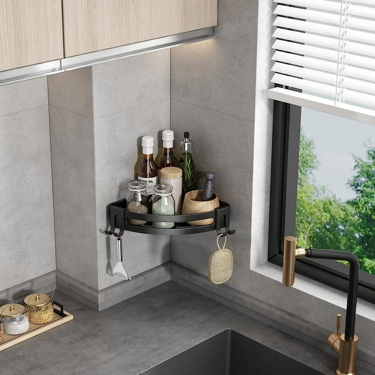  Lovelers Shower Shelves for Inside Shower 2 Pack - Rustproof  Bathroom Corner Shelf for Bath Accessories Storage - Silver Shampoo Holder  for Shower Wall - Adhesive Shower Corner Caddy & Bath