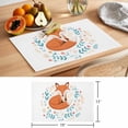 thumbnail image 6 of Foxes Animals Placemats Set of 4, Red Flowers Leaf Cartoon Plant Floral Non-Slip Place Mats Washable Table Mats for Kitchen Dining Table Decorations Indoor/Outdoor, 6 of 9