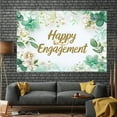 thumbnail image 4 of Happy Engagement Backdrop Green Eucalyptus Leaves She Said Yes Photography Background Sage Green White Floral Diamond Ring Bride to Be Party Decorations Banner Supplies Photo Booth Props, 4 of 6