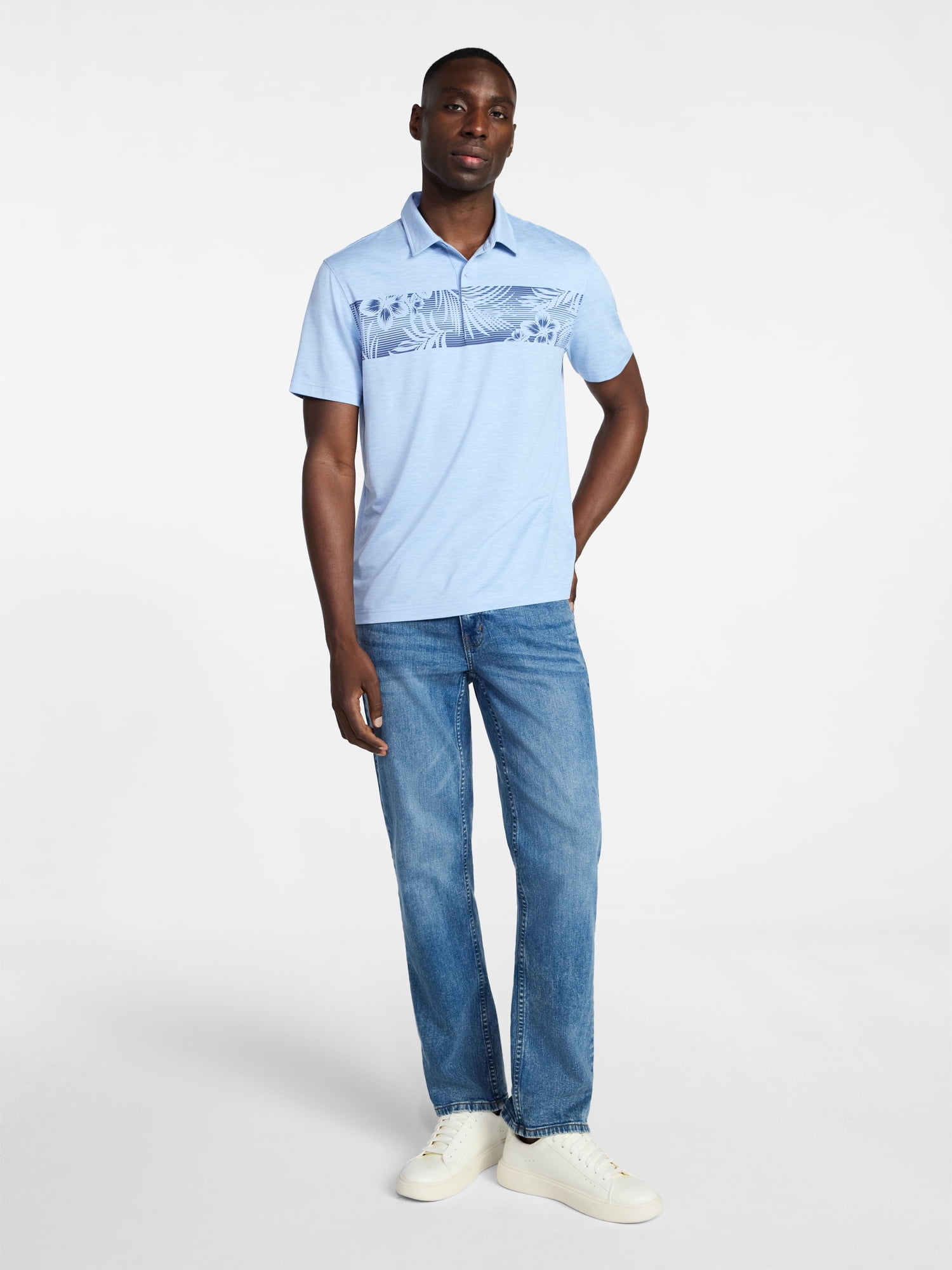 George Men's & Big Men's Relaxed Fit Short Sleeve Stretch Polo Shirt, Sizes S-5XL