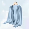 thumbnail image 5 of Vinsonshop Women's Quick Dry Sun Shirt UPF 50+ Lightweight Hoodie Jacket Long Sleeve Sun Protection Cover Up Outdoor Sky Blue XXL, 5 of 8