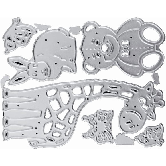 Troqueles de corte de metal Fansoftiks con diseño de oso y mariposa para manualidades DIY