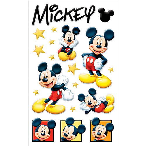 Mickey Mouse Birthday Party Mickey Mouse Stickers x 5 Mickey Glitter Sticker 