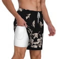 thumbnail image 3 of Goofa Japanese White Crane Printed Men's Swim Trunks Board Shorts Quick Dry Mens Swimming Trunks with Compression Liner,Breathable Fit Hawaii Beach Shorts-3X-Large, 3 of 9