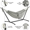 thumbnail image 4 of RONG-3 Double People Hammock & Stand Set w/Storage Bag & Carrying Bag, Outdoor/Indoor Heavy-Duty Portable Hammock, 450LB Capacity - Black White Stripe, 4 of 7