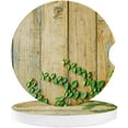 thumbnail image 1 of FMSHPON Green Leaf on Wooden Plank Set of 6 Car Coaster for Drinks, Absorbent Ceramic Stone Coasters Cup Mat with Cork Base for Home Kitchen Room Coffee Table Bar Decor, 1 of 5