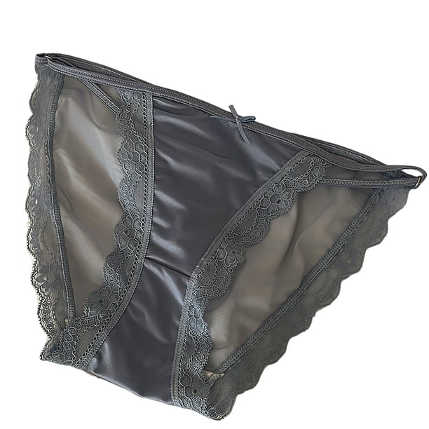 Ropa interior Bikini Gibobby para mujer Tanga algodón azul M