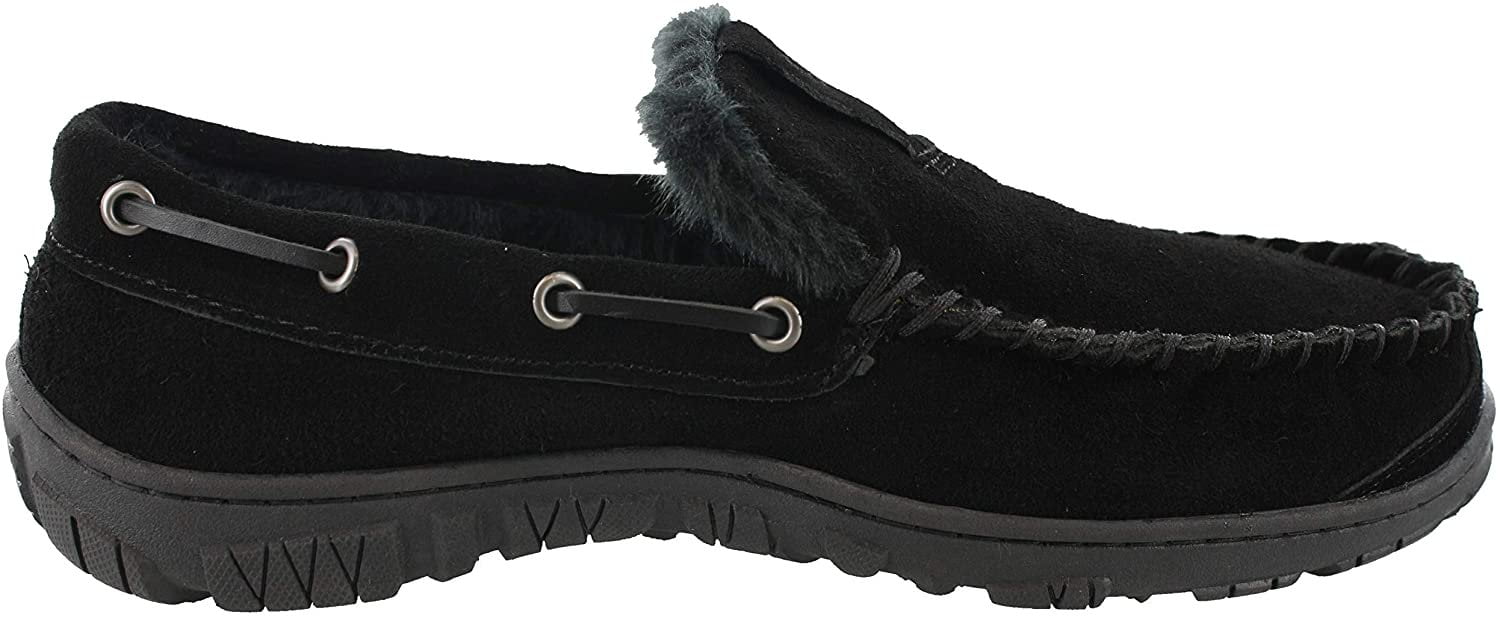 Clarks Mens Slippers Suede Venetian Moccasin Indoor Outdoor Warm And Cozy House Slippers For Men Black 10 M US Walmart