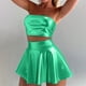 thumbnail image 1 of TaTaai Women Shiny Pleated Skirt Tube Top Two Piece Set Party Slim Fit Stylish Outfit Ladies Evening Festival Wear Lightweight Breathable Soft Comfortable Dress Set Gift, 1 of 8