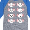 thumbnail image 3 of Instant Message - Axolotl Emotion Grid - Toddler And Youth Raglan Graphic T-Shirt, 3 of 5