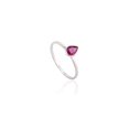 thumbnail image 7 of VRJewels Solid 18k White Gold Dainty Pear Ruby Solitaire Ring for Her, 7 of 7