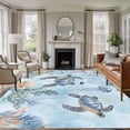 thumbnail image 2 of Ocean Themed Large Area Rugs 6x9 ft Nautical Sea Turtle Jellyfish Watercolor Blue Washable Rug Non Slip Indoor Carpet Absorbent Floor Mat for Living Room Bedroom Dining Room, 2 of 9