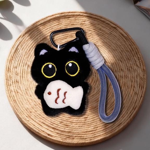 Eespoir Squeaking Big-eyed And White Pendant, Toy Doll Hanging Ornament Keychain, Cute Plush Charm, For Backpack, Purse, Gift Bag Decoration, Kids Toy, Novelty Item(D)