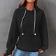 thumbnail image 1 of HongQid Womens Hoodies Casual Long Sleeve Drawstring Waffle Pullover Tops Loose Hooded Sweatshirt with Pocket, 1 of 4