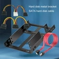 thumbnail image 4 of 1 Set Hard Disk Holder Widely Compatible Easy Installation Metal 2.5 inch to 3.5 inch HDD Bracket SSD Mount with SATA Data Cable for PC, 4 of 7