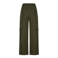 thumbnail image 5 of Buigttklop Pants for Women 2024 Women Color Casual Mid Waist Trousers with Pocket Waist Cargo Pants, 5 of 6