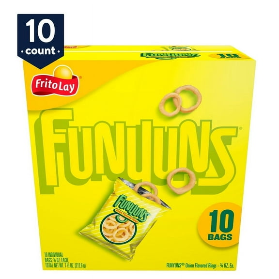 Pack of 2 Funyuns Onion Ring Flavored Snack Chips, 10 Count Multipack
