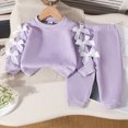thumbnail image 2 of HFHAPW Kids Girl Fall Winter Clothes Toddler Outfit Graphic Crewneck Sweatshirts + Joggers Pants Set,18-24 M, 2 of 9