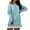 Light Blue, variant on Women Off Shoulder Sweatshirt Slouchy Tunic Shirt Long Sleeve Pullover Tops Cotton Sweater Short Dress Jumper Top