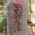 thumbnail image 4 of Artificial Fake Hanging Flowers Plants for Outdoor Spring Decoration, Faux Silk Violet UV Resistant Look Real Trailing Vines for Outside Home Planter Porch Patio, 4 of 6