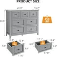 thumbnail image 2 of Grey 7-Drawer Chest Dresser, Modern Design with Deep Drawers & Nickel Handles, Spacious Wooden Organizer for Bedroom, Living Room, Entryway, 2 of 9