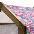 thumbnail image 5 of Love Pet House, Hearts in Square Shapes Geometrical Celebrate Art, Outdoor & Indoor Portable Dog Kennel with Pillow and Cover, 5 Sizes, Blue Ivory Pink, by Ambesonne, 5 of 5