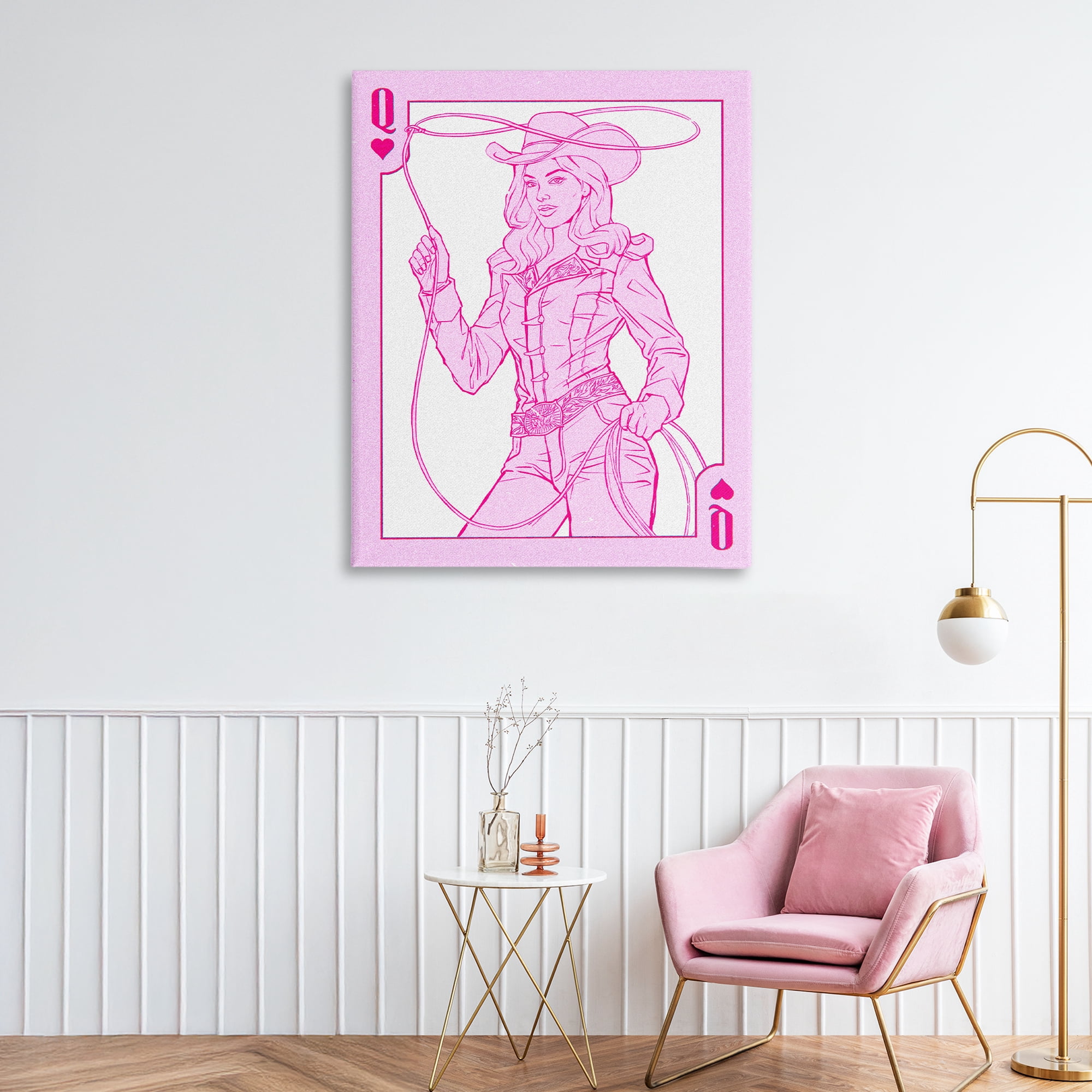 Stupell Industries Cowgirl Queen of Hearts Canvas Wall Art, design by Ziwei Li